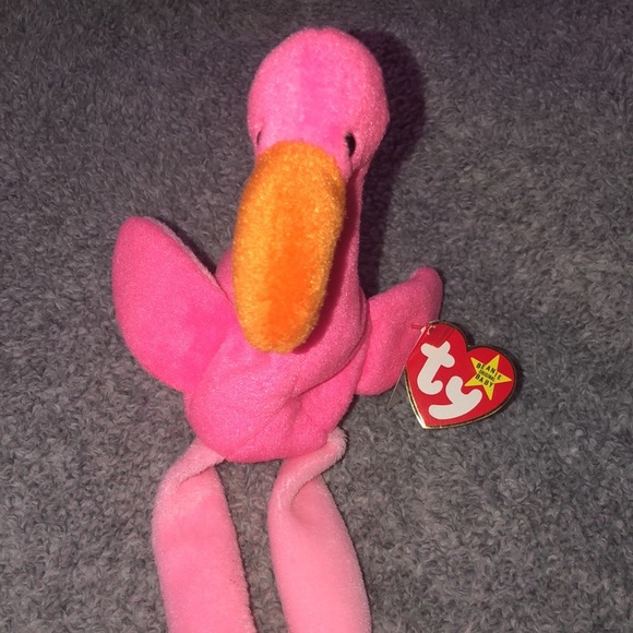 3 PACK: “Pinky The Flamingo” Collectible Beanie Babies - Picture 8 of 16